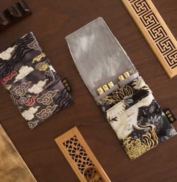 Zhuyutang Travel Brush Case - Chinese Style Crane and Auspicious Clouds Design for Watercolor Brushes (Free Shipping)
