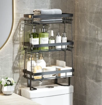 Bathroom Toilet Shelf Over-Toilet Storage Cabinet No-Drill Restroom Organizer Rack