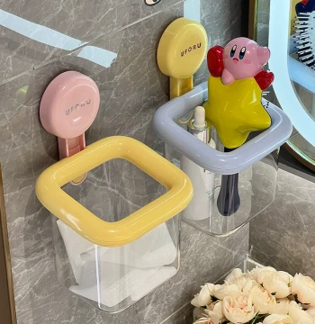 Face Towel Storage Box with Suction Cup - Reusable Wall-Mounted Organizer