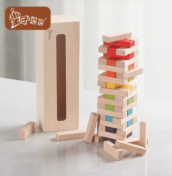 Stacking High Pull Fun Layered Building Blocks Dorm Game Party Toy Pull Wood Strip Toy Couples Pull Truth or Dare