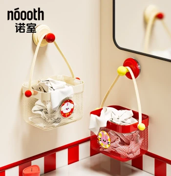 Wall-Mounted Face Towel Storage Box with Suction Cup and Drainage
