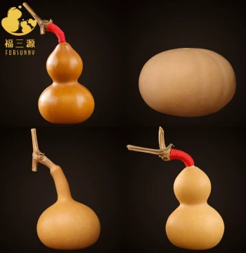 Premium Natural Gourd Hand Piece for Collectible Play, Eight Treasures Purple Skin Unique Shape with Stem