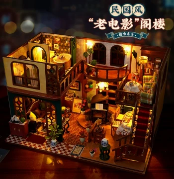 DIY Miniature Villa Model Hand-Assembled House Ancient Style 3D Puzzle Building Block Toy Birthday Gift