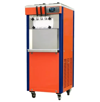 Donper Vertical Triple-Flavor Ice Cream Machine - High-Expansion Soft Serve Maker Model BJ7232-B for Cones and Popsicles