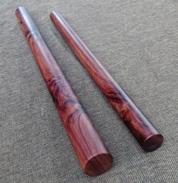 Black Rosewood Round Stick Handheld Ornament, Hardwood Wenwan Round Stick, Wooden Rod for Rolling, Circular Wood Material