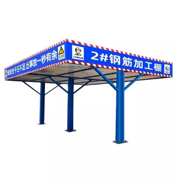 Standardized Rebar Processing Shed - Prefabricated Safety Passage and Woodworking Shelter with Threading Machine