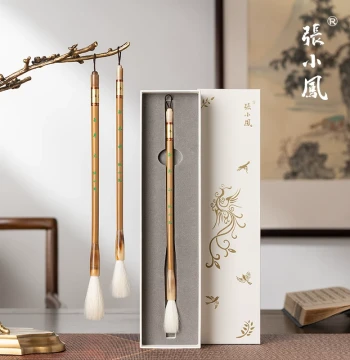 Zhang Xiaofeng Jade Goat Fine Light Tip Pure Goat Hair Brush Set, Professional Calligraphy & Painting Medium Size