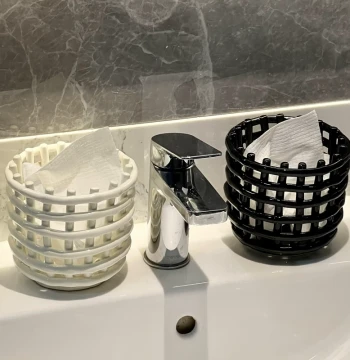 Face Towel Storage Box with Comb Rack and Cotton Pad Holder
