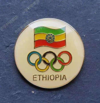 Exquisite Souvenir: 2008 Olympic Games Ethiopia NOC Commemorative Pin, Collectible Accessory 02, Free Shipping