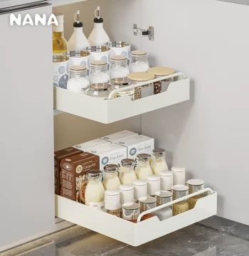 Nana Cabinet Pull-Out Basket - Deep Drawer Organizer for Under-Sink and Dish Storage