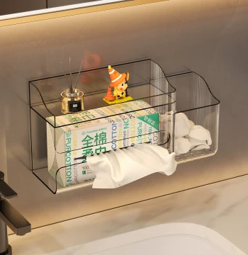 Wall-Mounted Face Towel Storage Box for Bathroom