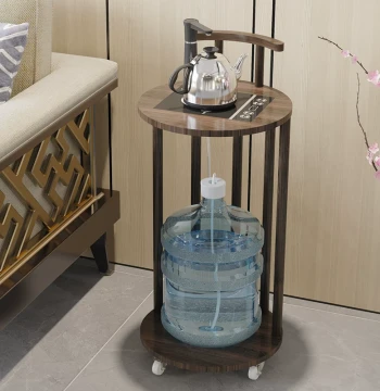 Tea Cart Mineral Water Dispenser with Automatic Pump – Pure Water Bucket Stand and Drawer-Style Rack for Large Bottles