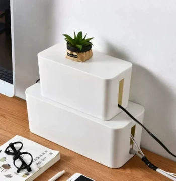Cable Storage Box Desktop Power Strip Storage Box Dustproof