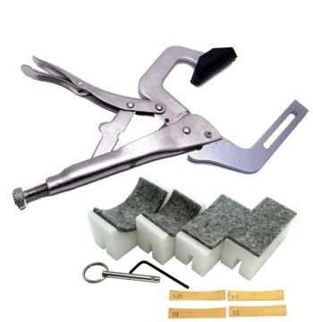 Guitar Fret Press Tool with Clamp and 4 Radius Inserts for Fret Replacement