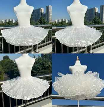 Lolita Petticoat, Boneless Short Bustle, Daily Tulle Flyaway Skirt Support, Duck-Butt Style by Flower Field Joy