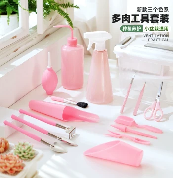 Succulent Gardening Tool Set for Home Planting, Repotting, and Soil Care with Storage Case, Ideal for Beginners