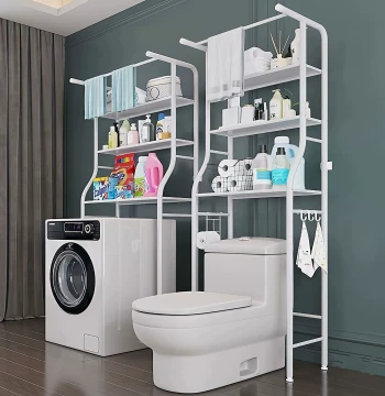 Multi-Tier Over-Toilet Storage Rack – Freestanding Bathroom Organizer for Washer, Toilet, or Balcony (No Drilling Required)