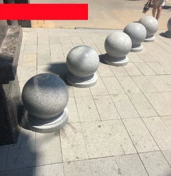 Modern Minimalist Concrete Sphere Bollard - 60cm Height Customizable European Stone Carving