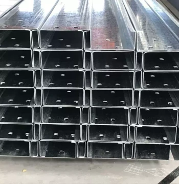 Hot-Dip Galvanized C-Steel Q235 Structural Profile, High-Strength Cold-Bent Perforated PV Mounting Purlin
