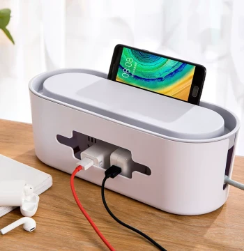 Creative Multi-Function Power Strip Storage Box Desktop Power Cord Surge Protector Charger Computer Power Strip Cable Organizer Box