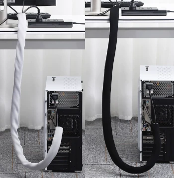 PC Cable Management Kit: Desktop Wire Organizer, Cable Sleeves, Protective Wraps, Anti-Bite Covers, Velcro Straps, and Fixing Clips
