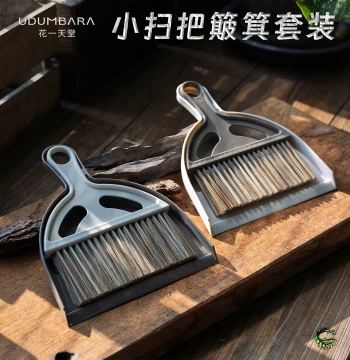 Flower Paradise Mini Desktop Broom and Dustpan Set - Gardening Cleaning Tools for Succulents and Flowers