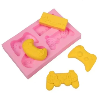Rapid Bake Cake Mold 4-Hole Game Machine Fondant Silicone Jelly
