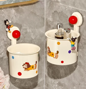 Face Towel Storage Box Wall-Mounted with Suction Cup