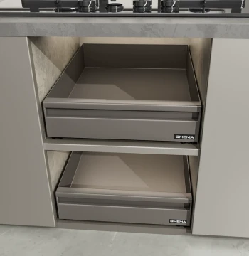 Pull-Out Kitchen Cabinet Basket, Deep Drawer Organizer for Under-Sink Dishware Storage