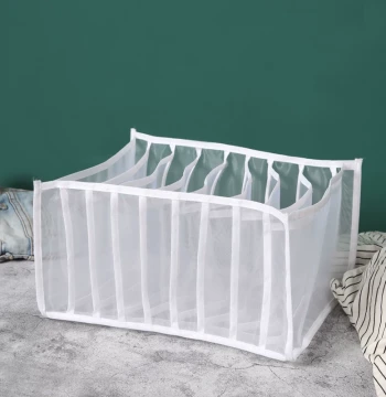 Transparent Mesh Storage Boxes for Underwear, Socks, and Scarves
