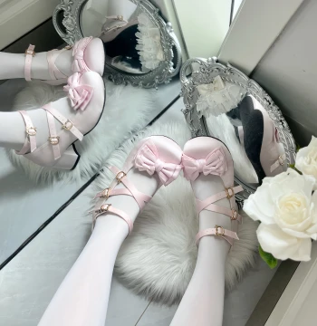 [Lilac Knot] Original Lolita High-Heel Satin Ballet-Style Princess Shoes (5cm)