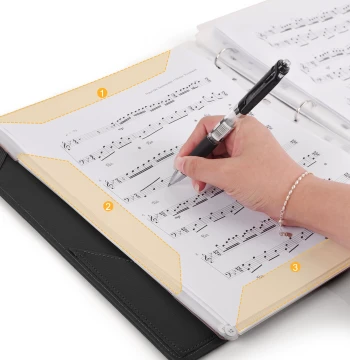 Music Score Folder A4 Loose-Leaf Binder with 9-Hole Punch