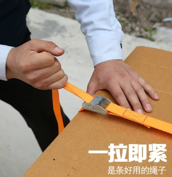 Press Buckle Zinc Buckle Lashing Strap Luggage Fixing Rope Cargo Tightening Packaging Cord Pull-Tight Wear-Resistant 2.5CM