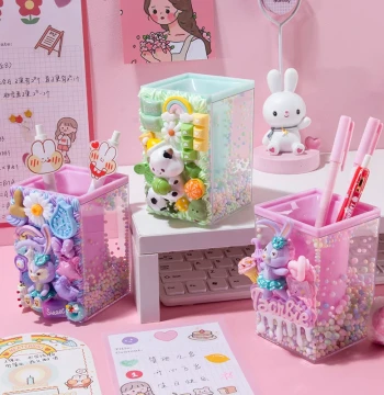 DIY Cream Glue Craft Kit Pen Holder for Students