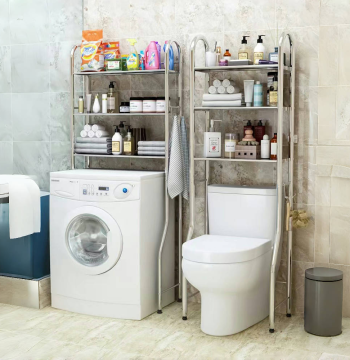 Bathroom Stainless Steel Toilet Rack Storage Shelf Multi-Tier Floor Stand Laundry Organizer