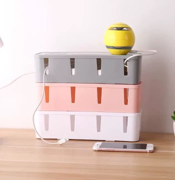 Nordic Style Power Strip Organizer Box - Large Capacity Desktop Cable Management for Charging Sockets and Data Cables