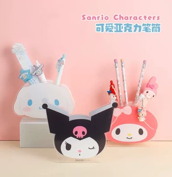 Acrylic Pen Holder Cinnamoroll Cartoon Style Desktop Organizer