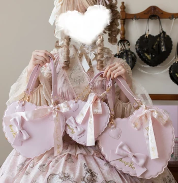 [Group 7 Deposit] Sheep Puff Heart Bag, Patent Leather Matte Finish, Large/Medium/Small Sizes, Lolita Handbag and Crossbody Bag