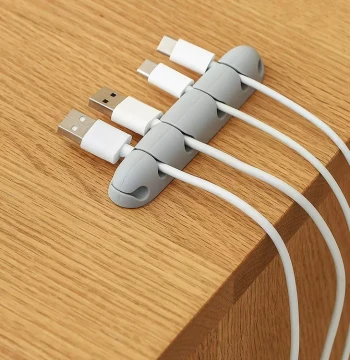 No-Drill Cable Organizer Clips – Adhesive Wire Management for Desk and Wall, Data Cable Fixer for Headphones and Chargers