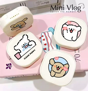 Cute Line Dog Retainer Case - Stylish Storage Box for Braces, Aligners, and Dentures