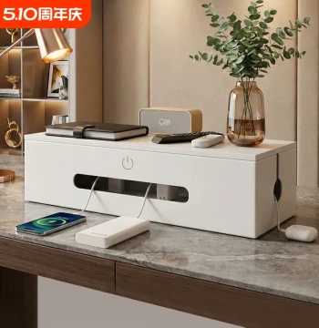 Power Strip Organizer - No-Assembly Desktop Cable Manager for Chargers and Data Cables
