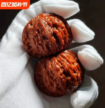 Premium Wenwan Walnuts - Lion's Head Variety from Four Towers - Handheld Play Piece, Official Hat Style with Blood Qilin Pattern - Antique Beaded Bracelet for Men