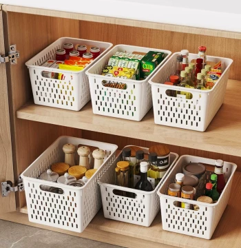 Home Desktop Storage Box for Cabinets, Snacks, and Kitchen Seasonings - Large Capacity Organizer