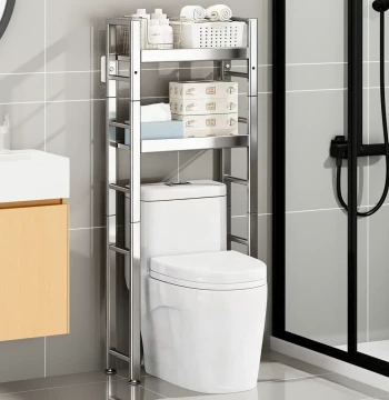 New Stainless Steel Toilet Storage Rack Floor-Standing Bathroom Sink Side Shelf Bathroom Toilet Gap Organizer