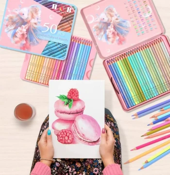 Colored Pencil Set | Oil-Based Macaron Shades in Professional Art Tin Case