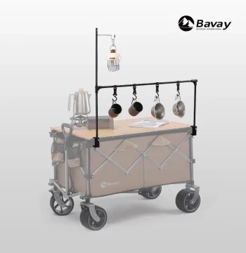 Beihuan/Bavay Outdoor Camping Cart Desktop Shelf Camping Cart Egg Roll Table Folding Shelf Hanging Rack Light Stand