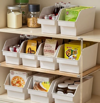 Cabinet Storage Baskets, Kitchen Organizer Boxes, Desktop Clutter Containers, Under-Sink Pull-Out Storage Bins for Home Use