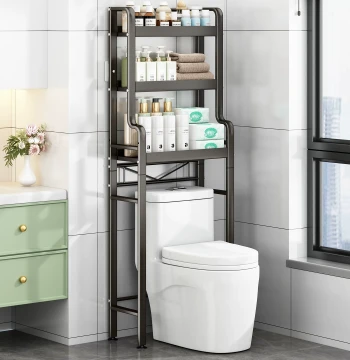 Over-Toilet Storage Shelf Floor-Standing Minimalist Bathroom Rack Bathroom Toilet Rear Gap Organizer Shelf