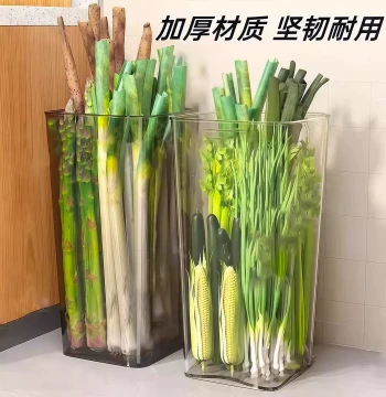Multi-Function Green Onion Storage Bin | Transparent Yam & Ginger Garlic Vegetable Container