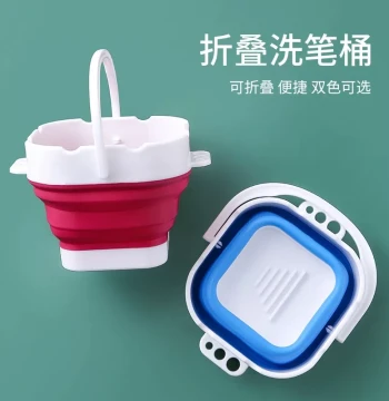 Retractable Silicone Brush Washer, Portable Foldable Bucket, Multi-Function Water Cup for Art Painting and Calligraphy Brush Cleaning